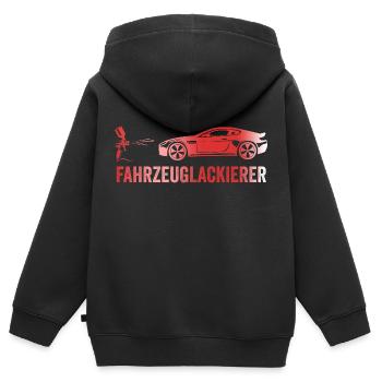 Peintre Véhicule Peintre Voiture Peintre - Sweat Premium à capuche zippé enfant bio - noir - Dos - AI Model Kid Male (0cm)