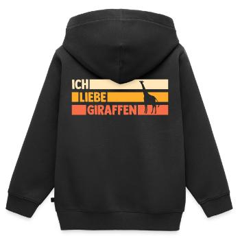 Giraffe Giraffen - Kinder Premium Organic Zip Hoodie - Schwarz - Hinten - AI Model Kid Male (0cm)
