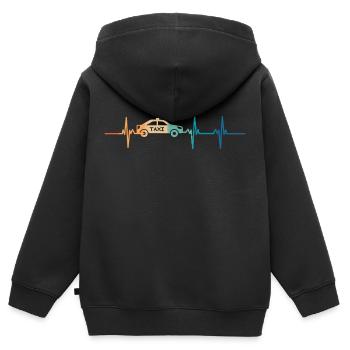 Taxi-Herzschlag - Kinder Premium Organic Zip Hoodie - Schwarz - Hinten - AI Model Kid Male (0cm)