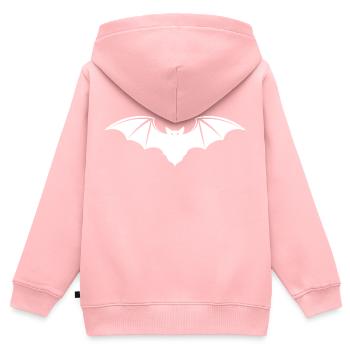 Chauve-souris - Sweat Premium à capuche zippé enfant bio - rose - Dos - AI Model Kid Female (0cm)