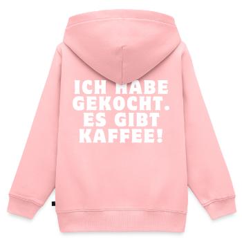 Ich habe gekocht. Es gibt Kaffee! - Kinder Premium Organic Zip Hoodie - Rosa - Hinten - AI Model Kid Female (0cm)