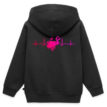 Diver Femme Scuba Diver Scuba Diver - Sweat Premium à capuche zippé enfant bio - noir - Dos - AI Model Kid Male (0cm)