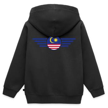 T-shirt de conception de style malaisien - Sweat Premium à capuche zippé enfant bio - noir - Dos - AI Model Kid Male (0cm)