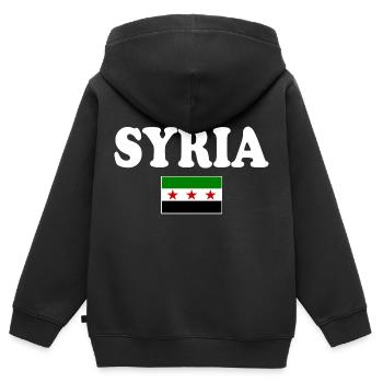 syrien flagge - Kinder Premium Organic Zip Hoodie - Schwarz - Hinten - AI Model Kid Male (0cm)