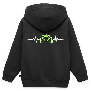 Gamer Video Games Console Gaming Birthday Gaming - Kids Premium Organic Zip-up Hoodie - black - Back - AI Model Kid Male (0cm)