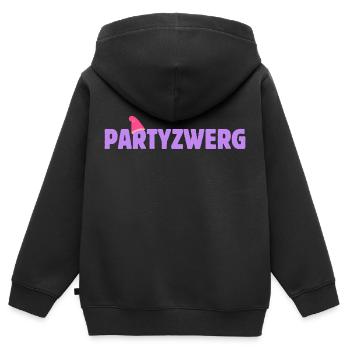Costume de nain de nain de fête Costume de nain - Sweat Premium à capuche zippé enfant bio - noir - Dos - AI Model Kid Male (0cm)