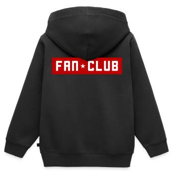 Fan Club - Kinder Premium Organic Zip Hoodie - Schwarz - Hinten - AI Model Kid Male (0cm)