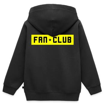 Fan Club - Kinder Premium Organic Zip Hoodie - Schwarz - Hinten - AI Model Kid Male (0cm)