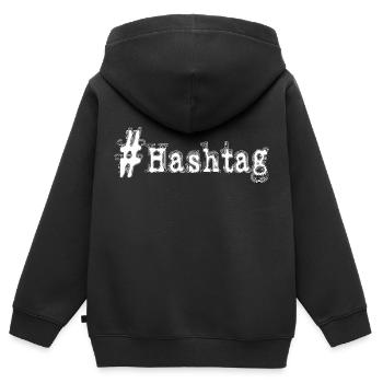 #1 - Sweat Premium à capuche zippé enfant bio - noir - Dos - AI Model Kid Male (0cm)