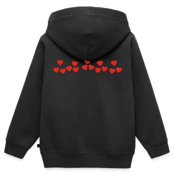 Coeurs rouges effrontés - Sweat Premium à capuche zippé enfant bio - noir - Dos - AI Model Kid Male (0cm)