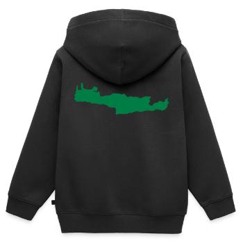 Crète - Grèce - Sweat Premium à capuche zippé enfant bio - noir - Dos - AI Model Kid Male (0cm)