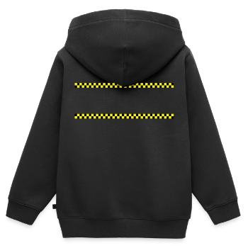 ralley stripes / Ralley Streifen (2c) - Kinder Premium Organic Zip Hoodie - Schwarz - Hinten - AI Model Kid Male (0cm)