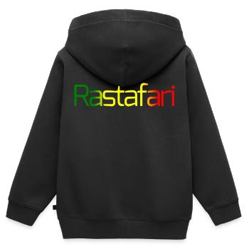 Rastafari - Sweat Premium à capuche zippé enfant bio - noir - Dos - AI Model Kid Male (0cm)