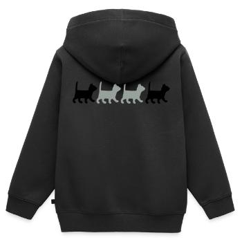 Kitten - Kids Premium Organic Zip-up Hoodie - black - Back - AI Model Kid Male (0cm)