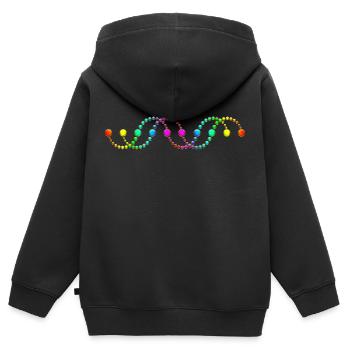 DNA Helix Spirale Kornkreis Schlange Regenbogen - Kinder Premium Organic Zip Hoodie - Schwarz - Hinten - AI Model Kid Male (0cm)
