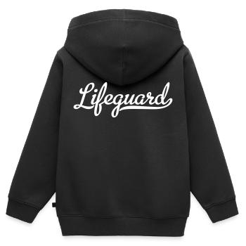 Bademeister - Kinder Premium Organic Zip Hoodie - Schwarz - Hinten - AI Model Kid Male (0cm)