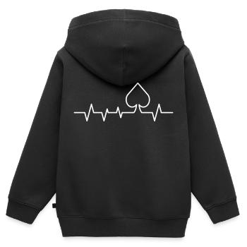 Pik Herzschlag - Herzschlag Poker T-Shirt - Kinder Premium Organic Zip Hoodie - Schwarz - Hinten - AI Model Kid Male (0cm)
