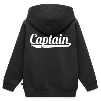 Kapitän - Kinder Premium Organic Zip Hoodie - Schwarz - Hinten - AI Model Kid Male (0cm)