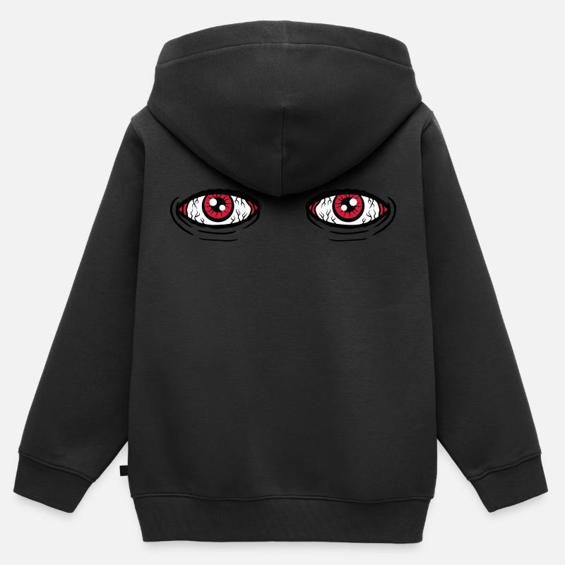 2 grandi occhi - Felpa Premium con cappuccio con zip bambino bio - nero