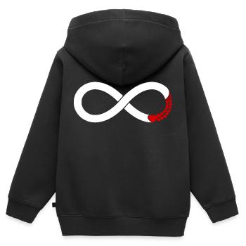 Amour infini - Sweat Premium à capuche zippé enfant bio - noir - Dos - AI Model Kid Male (0cm)