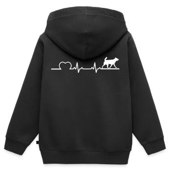 Chien chien - Sweat Premium à capuche zippé enfant bio - noir - Dos - AI Model Kid Male (0cm)
