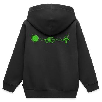 e-auto, e-mobilität,elektro-auto, zoe, EV-driver, - Kinder Premium Organic Zip Hoodie - Schwarz - Hinten - AI Model Kid Male (0cm)