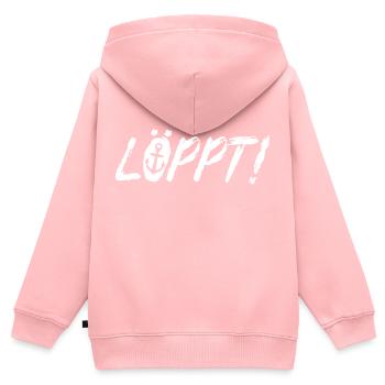 Löppt Plattdeutsch Norddeutschland - Kinder Premium Organic Zip Hoodie - Rosa - Hinten - AI Model Kid Female (0cm)