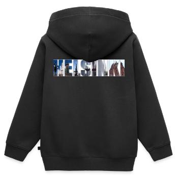 Helsinki - Kids Premium Organic Zip-up Hoodie - black - Back - AI Model Kid Male (0cm)