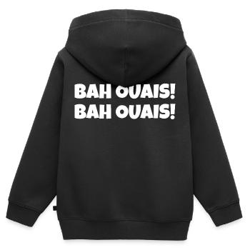 Bah ouais ! Bah ouais ! - Sweat Premium à capuche zippé enfant bio - noir - Dos - AI Model Kid Male (0cm)