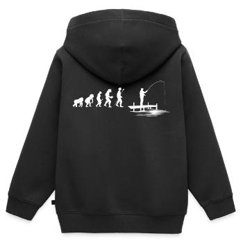 Entwicklung der Fischerei - Kinder Premium Organic Zip Hoodie - Schwarz - Hinten - AI Model Kid Male (0cm)