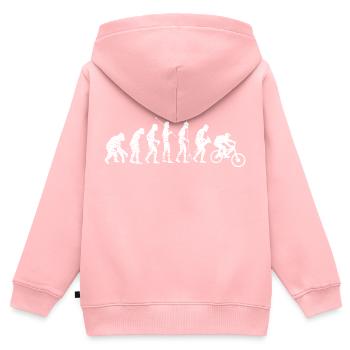 Radeln Fahrrad Evolution Mountainbike Fahrradtour - Kinder Premium Organic Zip Hoodie - Rosa - Hinten - AI Model Kid Female (0cm)