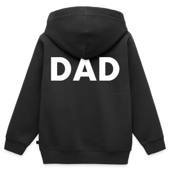 Dad - Sweat Premium à capuche zippé enfant bio - noir - Dos - AI Model Kid Male (0cm)