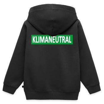Klimaneutral-Klima-Statement - Kinder Premium Organic Zip Hoodie - Schwarz - Hinten - AI Model Kid Male (0cm)