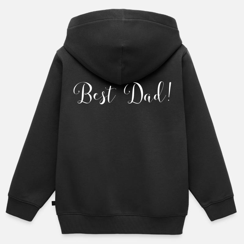 Meilleur papa! - Sweat Premium à capuche zippé enfant bio - noir