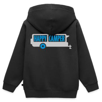 Happy Camper Ausflug Wohnmobil - Kinder Premium Organic Zip Hoodie - Schwarz - Hinten - AI Model Kid Male (0cm)