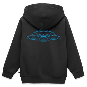 Squadrons many UFOs compound - Kids Premium Organic Zip-up Hoodie - black - Back - AI Model Kid Male (0cm)