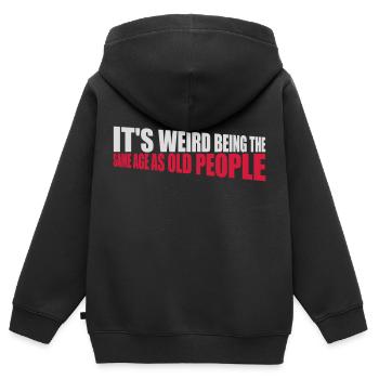 être âgé - Sweat Premium à capuche zippé enfant bio - noir - Dos - AI Model Kid Male (0cm)