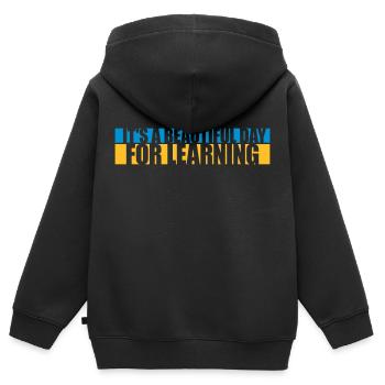 beautiful day for learning - Kids Premium Organic Zip-up Hoodie - black - Back - AI Model Kid Male (0cm)