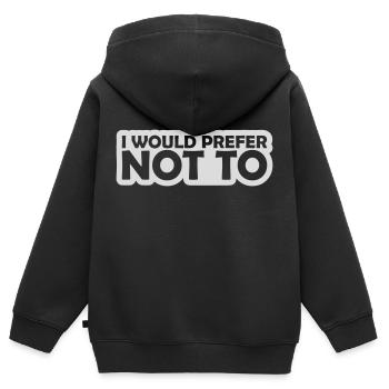 Je préfère ne pas - Sweat Premium à capuche zippé enfant bio - noir - Dos - AI Model Kid Male (0cm)