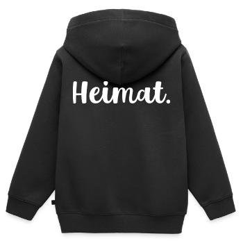 Heimat - Kinder Premium Organic Zip Hoodie - Schwarz - Hinten - AI Model Kid Male (0cm)