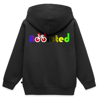 Süchtig süchtig Weltmeister Radfahrer süchtig - Kinder Premium Organic Zip Hoodie - Schwarz - Hinten - AI Model Kid Male (0cm)