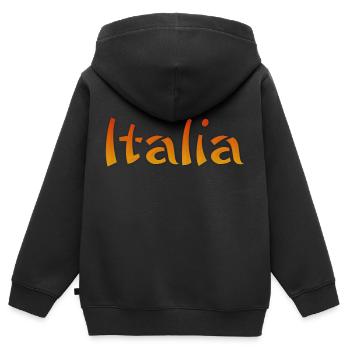 Italia Text - Kinder Premium Organic Zip Hoodie - Schwarz - Hinten - AI Model Kid Male (0cm)