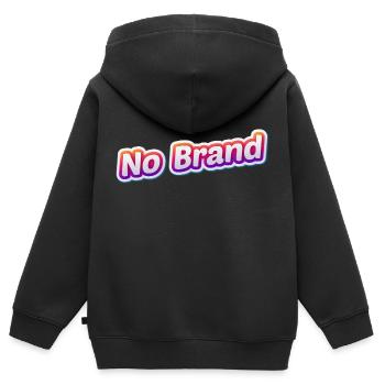Pas de style d’autocollant de marque - Sweat Premium à capuche zippé enfant bio - noir - Dos - AI Model Kid Male (0cm)