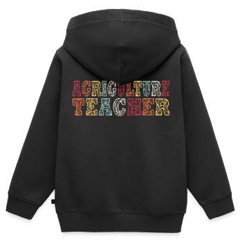 La formation des enseignants agricoles de demain - Sweat Premium à capuche zippé enfant bio - noir - Dos - AI Model Kid Male (0cm)