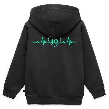 40e anniversaire Quarante 40 ans Fête d’anniversaire - Sweat Premium à capuche zippé enfant bio - noir - Dos - AI Model Kid Male (0cm)