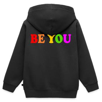 Be you - Kinder Premium Organic Zip Hoodie - Schwarz - Hinten - AI Model Kid Male (0cm)