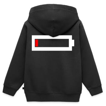 Battery empty - Kids Premium Organic Zip-up Hoodie - black - Back - AI Model Kid Male (0cm)