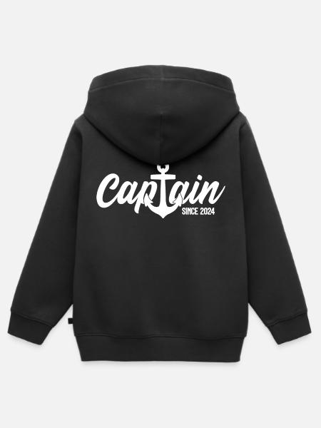 CAPTAIN SINCE 2024 - Kinder Premium Organic Zip Hoodie - Schwarz