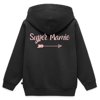 Super Granny Roségold - Oma Geschenk - Kinder Premium Organic Zip Hoodie - Schwarz - Hinten - AI Model Kid Male (0cm)