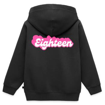 Eighteen birthday - 18th birthday retro pink - Kids Premium Organic Zip-up Hoodie - black - Back - AI Model Kid Male (0cm)